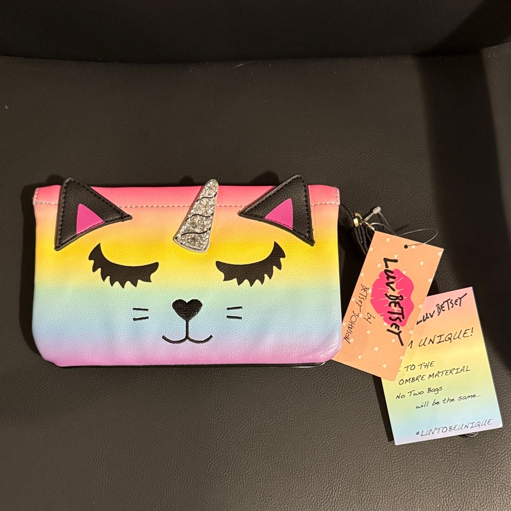 Betsey Johnson Unicorn Bag - Pink, Yellow, Blue